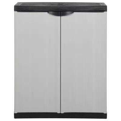 Vidaxl Garden Storage Cabinet With 1 Shelf Gray And Black 26.8"x15.7"x33.5"