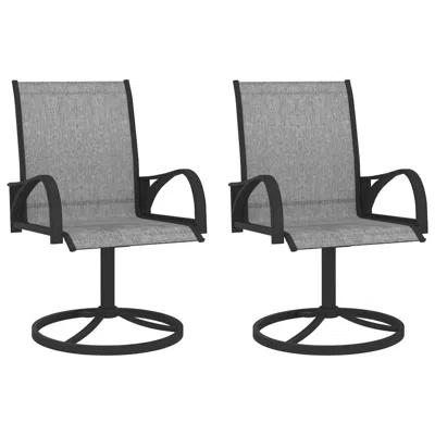 Vidaxl Garden Swivel Chairs 2 Pcs Textilene And Steel Gray, 312167 In Brown