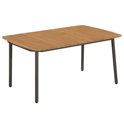 Vidaxl Garden Table 59"x35.4"x28.3" Solid Acacia Wood And Steel, 44234 In Brown