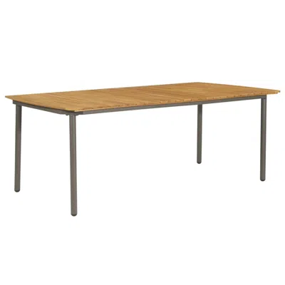 Vidaxl Garden Table 78.7"x39.4"x28.3" Solid Acacia Wood And Steel, 47297 In Neutral