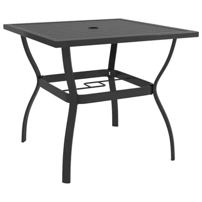 Vidaxl Garden Table Anthracite 32.1"x32.1"x28.3" Steel, 312168 In Black