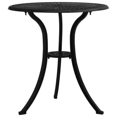 Vidaxl Garden Table Black 24.4"x24.4"x25.6" Cast Aluminum 5580