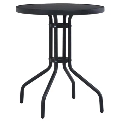 Vidaxl Garden Table Black 31.5" Steel And Glass, 47253