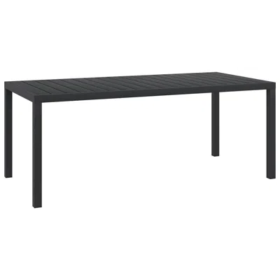 Vidaxl Garden Table Black 72.8"x35.4"x29.1" Aluminium And Wpc, 42792