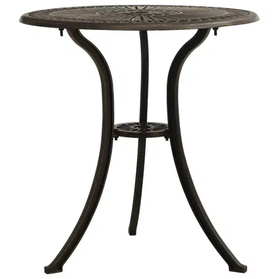 Vidaxl Garden Table Bronze 24.4"x24.4"x25.6" Cast Aluminum 5579 In Brown