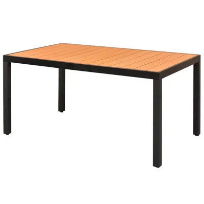 Vidaxl Garden Table Brown 59.1"x35.4"x29.1" Aluminium And Wpc, 42794
