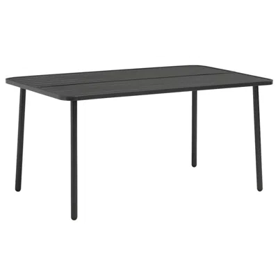 Vidaxl Garden Table Dark Grey 59.1"x35.4"x28.3" Steel, 44259 In Black