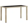 Vidaxl Garden Table Gray 48.4"x23.6"x29.1" Poly Rattan, 46449