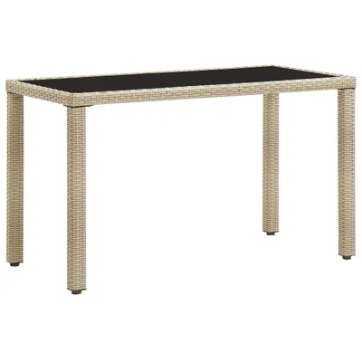 Vidaxl Garden Table Gray 48.4"x23.6"x29.1" Poly Rattan, 46449 In Black