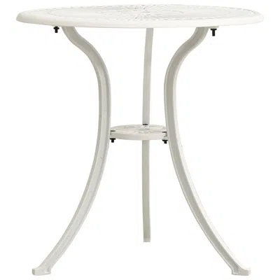 Vidaxl Garden Table White 24.4"x24.4"x25.6" Cast Aluminum 5581