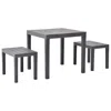 Vidaxl Garden Table With 2 Benches Plastic Brown, 48779