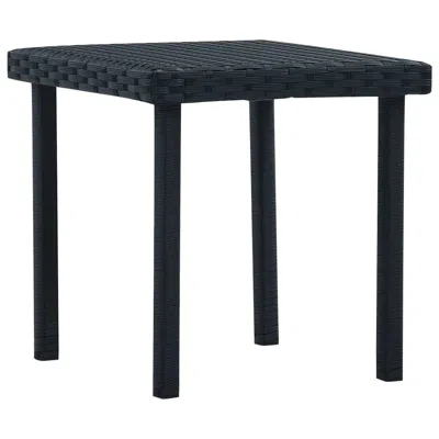 Vidaxl Garden Tea Table Black 15.7"x15.7"x15.7" Poly Rattan, 48561