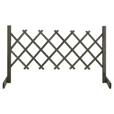 Vidaxl Garden Trellis Fence Gray 47.2"x23.6" Solid Firwood, 314823 In Black