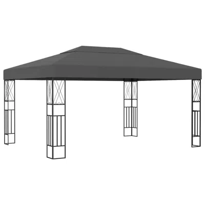 Vidaxl Gazebo 9.8'x13.1' Anthracite Fabric, 48008 In Gray