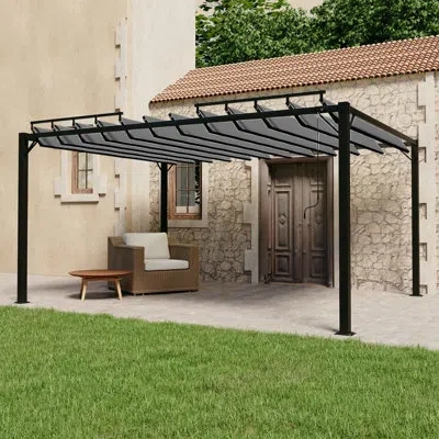 Vidaxl Gazebo With Louvered Roof Outdoor Patio Party Tent Fabric And Aluminum In Anthracite