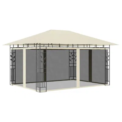 Vidaxl Gazebo With Mosquito Net 13.1'x9.8'x9' Cream 180 G/mâ², 47970 In Neutral
