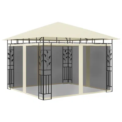 Vidaxl Gazebo With Mosquito Net 9.8'x9.8'x9' Cream 180 G/mâ², 47969 In Neutral