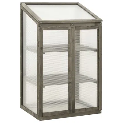 Vidaxl Greenhouse 23.6"x17.7"x39.4" Firwood, 314849 In Gray