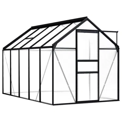 Vidaxl Greenhouse Anthracite Aluminum 63.4 Ftâ² In Black