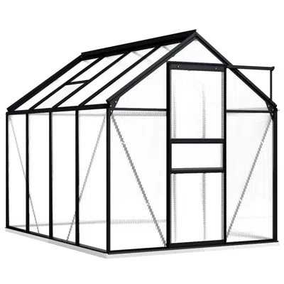 Vidaxl Greenhouse With Base Frame Anthracite Aluminum 51.1 Ftâ² In Black