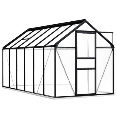 Vidaxl Greenhouse With Base Frame Anthracite Aluminum 75.7 Ftâ² In Black