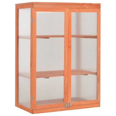 Vidaxl Greenhouse Wood 29.5"x18.5"x42.9", 170646 In Orange