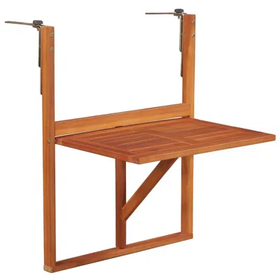 Vidaxl Hanging Balcony Table 51.1"x35.4"x28.3" Solid Acacia Wood, 44118 In Brown
