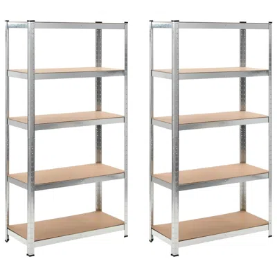 Vidaxl Heavy-duty Storage Rack 2 Pcs, 271520 In Metallic