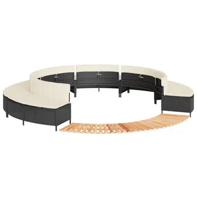 Vidaxl Hot Tub Surround Black Poly Rattan And Solid Wood Acacia