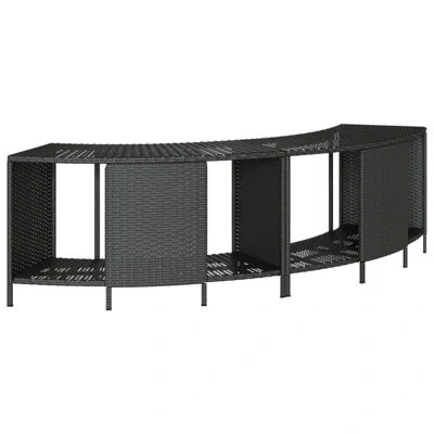 Vidaxl Hot Tub Surround Black Poly Rattan And Solid Wood Acacia