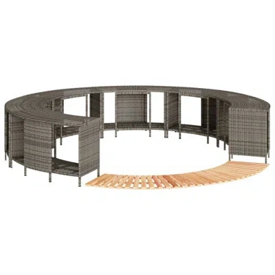 Vidaxl Hot Tub Surround Gray Poly Rattan And Solid Wood Acacia In Multi