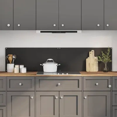 Vidaxl Kitchen Backsplash 2 Pcs Light Grey 35.43 X 15.75 In In Black