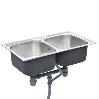 Vidaxl Kitchen Sink With Strainer And Trap, Diameter 16.5" Stainless Steel In Silver