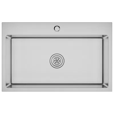 Vidaxl Kitchen Sink With Strainer, Stainless Steel Top-mount Sink, Fast Drainage, Anti-corrosion In Silver