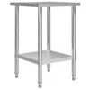 Vidaxl Kitchen Work Table 23.6"x23.6"x33.5" Stainless Steel, 51184