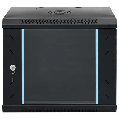 Vidaxl Lanasha Inbox Zero Floor Stand Mount Network Cabinet In Black