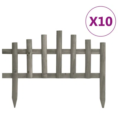 Vidaxl Lawn Edgings 10 Pcs Firwood 14.4', 314847 In Gray