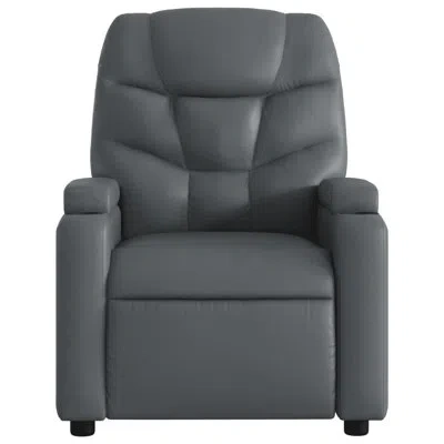 Vidaxl Leather Massage Recliner Chair, Adjustable Backrest & Footrest In Gray Faux Leather