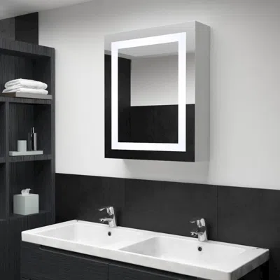 Vidaxl Led Bathroom Mirror Cabinet 19.7"x5.1"x27.6" In White