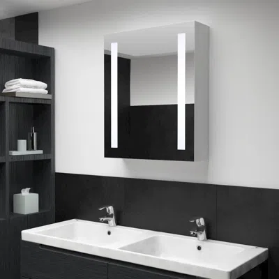 Vidaxl Led Bathroom Mirror Cabinet 19.7"x5.1"x27.6" In Transparent