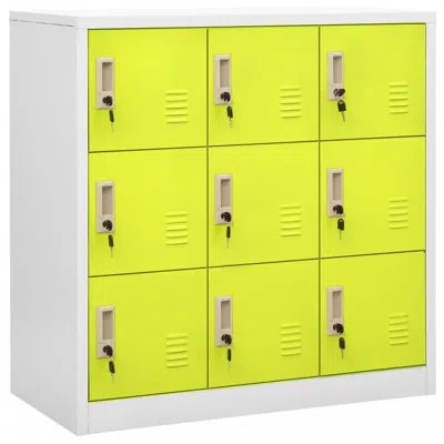 Vidaxl Locker Cabinet 35.4" X 17.7" X 36.4" Steel In Green