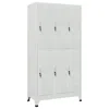 Vidaxl Locker Cabinet With 6 Compartments Steel 35.4"x17.7"x70.9" Gray, 20156