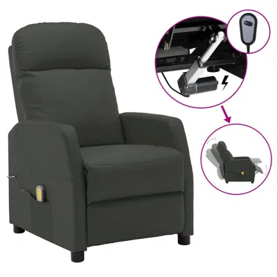 Vidaxl Massage Recliner Anthracite Faux Leather In Gray