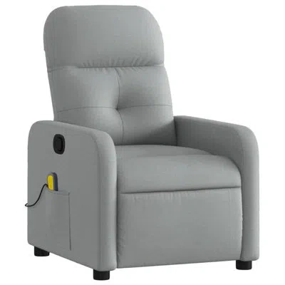 Vidaxl Massage Recliner Chair Light Gray Fabric