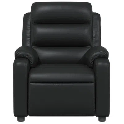 Vidaxl Massage Recliner Chair With 6-point Vibration Massage, Adjustable Leather Rocker In Black Faux Leather