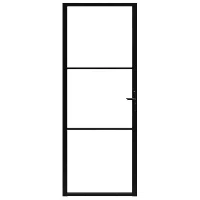 Vidaxl Metal And Glass Sliding Closet Doors In Black,transparent