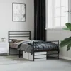 Vidaxl Metal Bed Frame With Headboard And Footboard Black 39.4"x78.7"