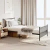 Vidaxl Metal Bed Frame With Headboard And Footboard Black 39.4"x78.7"