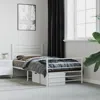 Vidaxl Metal Bed Frame With Headboard And Footboard White 39.4"x78.7"