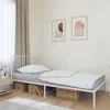 Vidaxl Metal Bed Frame With Headboard White 39.4"x78.7"